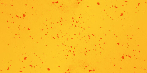 Abstract pattern with a bright yellow background and scattered red-orange splashes of varying sizes and shapes.