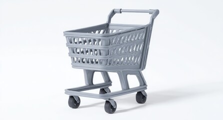 Gray shopping cart, simple design