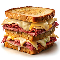 Melted Pastrami and Cheese Sandwich. A Delicious Comfort Food