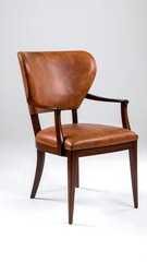 Fototapeta premium Mid-century modern armchair in light brown leather