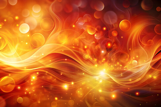 Abstract Art. Glowing Orange and Yellow Abstract Background - Powered by Adobe