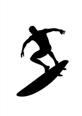 Obraz premium Man surf silhouette surfing sports.