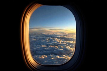 Airplane Window View of Clouds