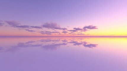 Fototapeta premium Stunning sunset over the vast salt flats of Salar de Uyuni in Bolivia,