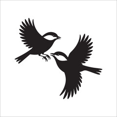 Obraz premium Eagle flying silhouette vector illustration with stylized wings