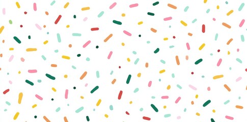 Abstract pattern of colorful, simple lines on a white background