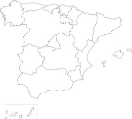 Detailed map illustration of the country of Spain