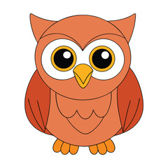Cute owl cartoon vector illustration