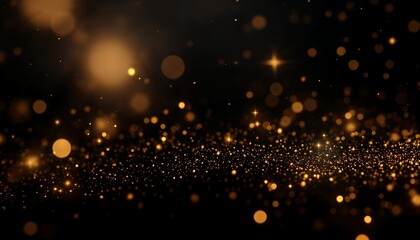 Fototapeta premium ゴールドのボケと星屑が輝く背景