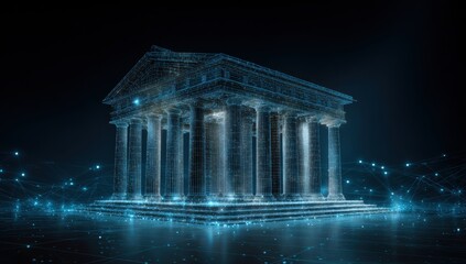 Obraz premium Digital representation of an ancient temple