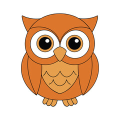 Cute owl cartoon vector illustration