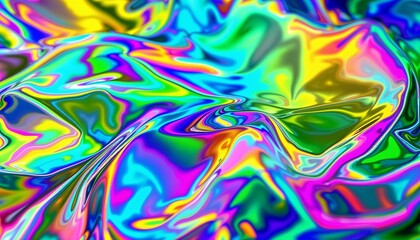 サイケデリックな色彩の液体金属