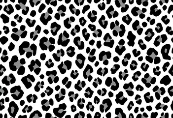 Obraz premium Seamless black and white leopard print vector texture, perfect for fabric, vector, black