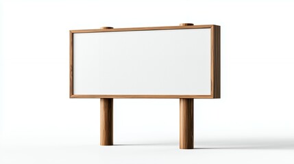 A blank wooden easel stands ready for presentation, a perfect canvas for an artist's painting or a business sign