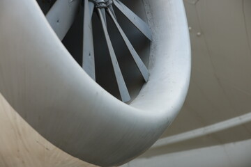 Fototapeta premium Close-up of Aircraft Jet Engine Fan Blades