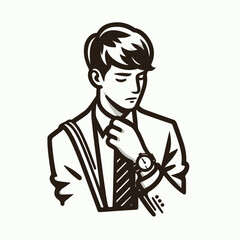 illustration of a stylish person wearing a watch 