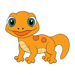 Cute cartoon gecko lizard vector illustration, Vector illustration of a cartoon gecko