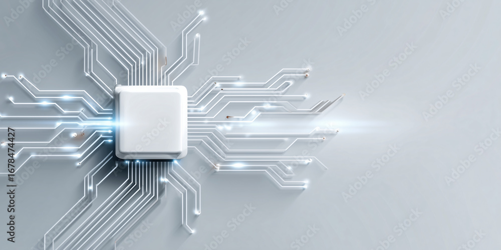 Aufkleber futuristic image of a computer processor, demonstrating technology's power and innovation
