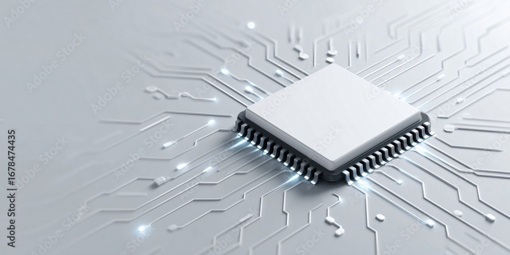 Aufkleber a high-tech image of a computer chip, showcasing modern technology and digital innovation. the chip 