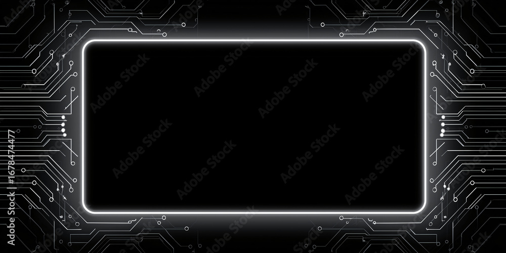 Aufkleber elegant digital technology circuit board with illuminated frame and copy space. the image features a
