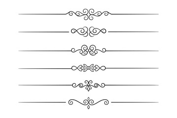 Fototapeta premium Elegant Vintage Dividers: Ornate Flourishes and Vector Design Elements Collection