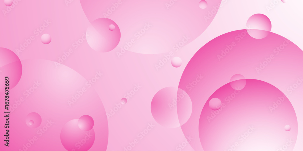Aufkleber abstract white and pink color background. minimal geometric white and pink circle background with go