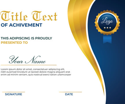 Elegant Certificate of Achievement Template Vector Design