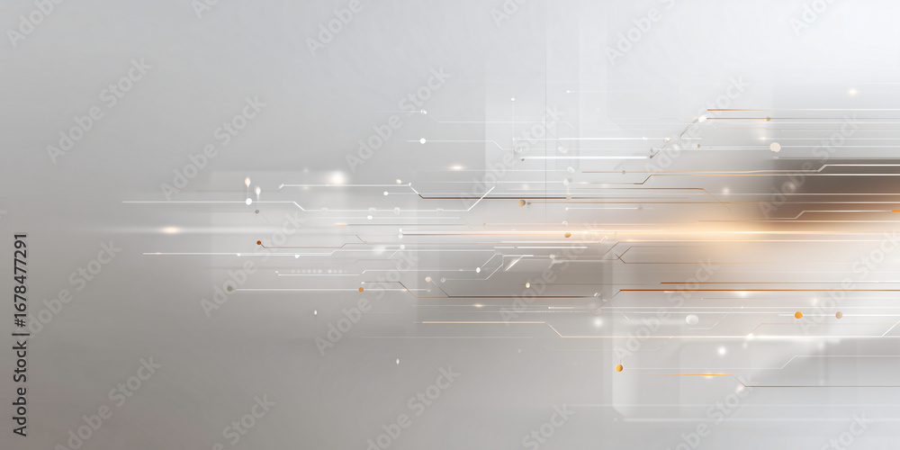 Poster an abstract depiction of data streams and digital information, suggesting interconnectedness and tec