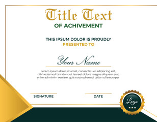 Elegant Certificate of Achievement Template Vector Design