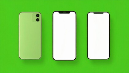 white plane screen of smart phone on green 