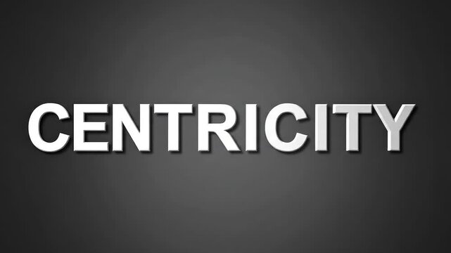 White 3D text "Centricity" on dark gray background
