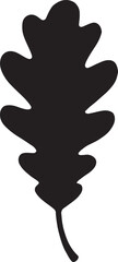 Oak leaf silhouette vector illustration, natural foliage design perfect for logo, icon, and decoration.