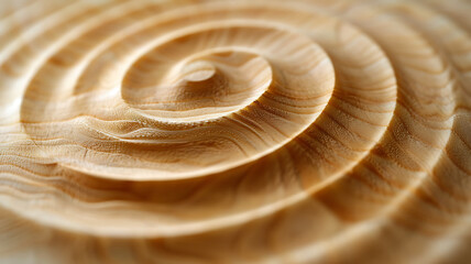 Abstract wood texture showing organic spiral patterns and smooth surface, perfect for backgrounds and design elements.