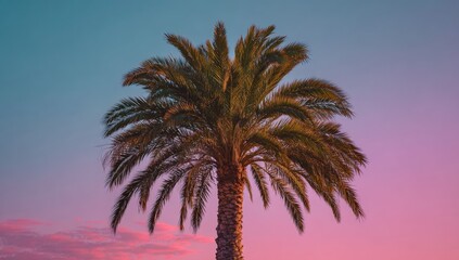 Fototapeta premium Palm tree at sunset