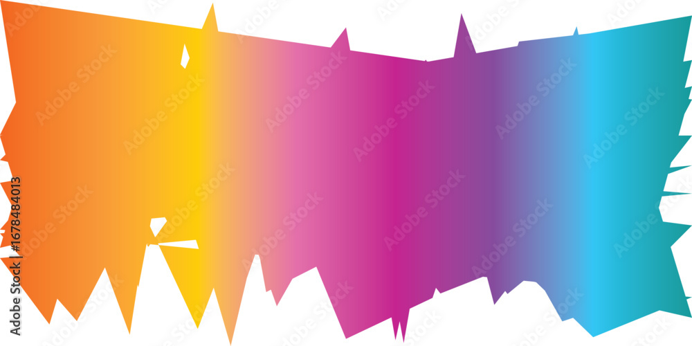 Poster abstract gradient shape with jagged edges | colorful background for web design, presentations, and c