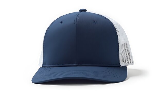 stylish navy blue white mesh baseball cap