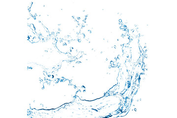 Blue water wave isolated  Water splash Rain drop PNG