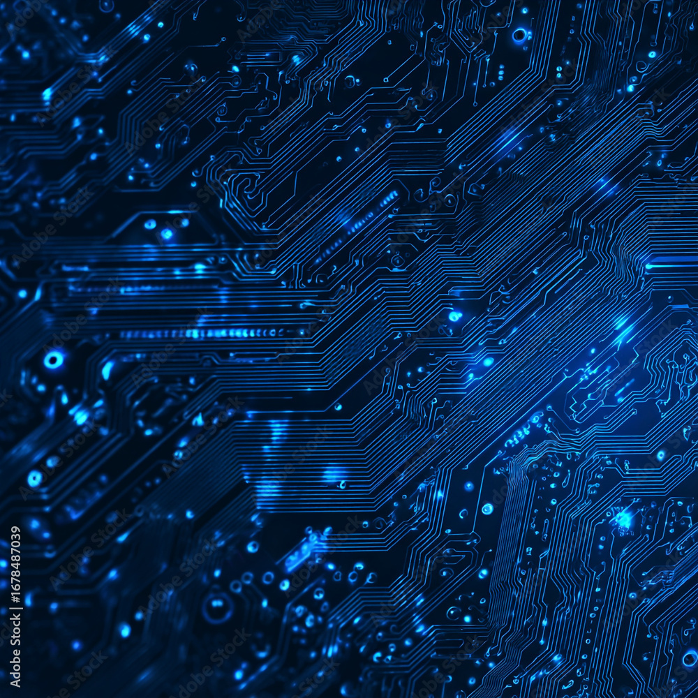 Aufkleber abstract circuit board futuristic technology processing background. generative ai.