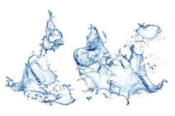 Blue water wave isolated  Water splash Rain drop PNG