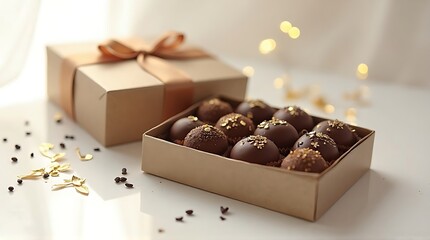 chocolate truffles gift box festive holiday celebration