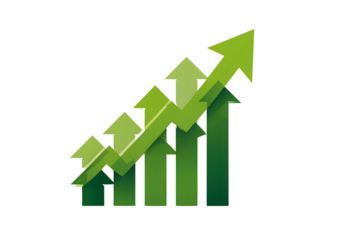 Rising Green Arrow Business Success Illustration