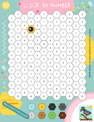 Activity Page for Kids Activity Book. Printable Sheet with Coloring Activities – color grid using number key to make crow. Vector illustration. Puzzle with answer.