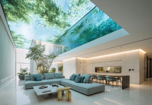 Modern, airy home with a sky-lit atrium