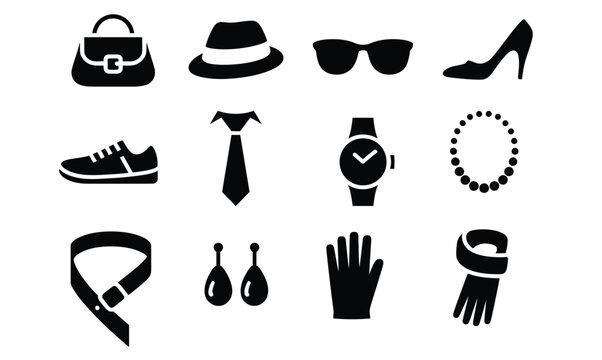 WebAccessories collection showcasing modern style with handbag, hat, sunglasses, heels, sneakers, tie, watch, necklace, belt, earrings, gloves and scarf, great for fashion blogs and lifestyle designs