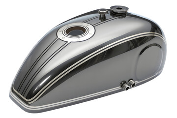 Vintage motorcycle fuel tank isolated on transparent background with custom design