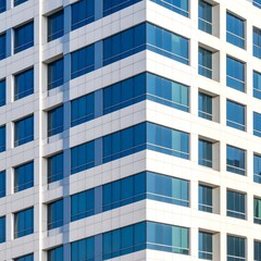 Modern office building corner facade