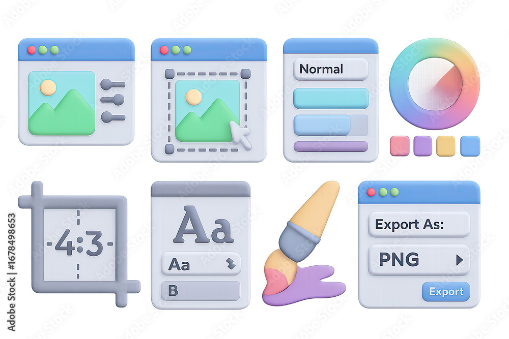 Aufkleber colorful 3d design elements for graphic editing and user interface