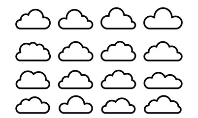 Obraz premium WebDreamy cloud icons in a seamless pattern create a whimsical weather background, perfect for modern website designs and mobile app interfaces with a clean, simple aesthetic