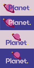vector logo, planet themed logo, editable saturn logo