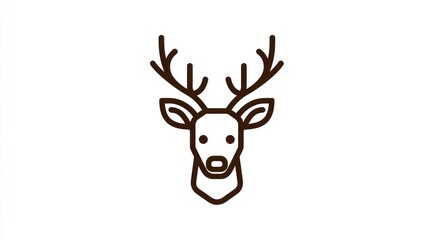 Fototapeta premium Deer head line art illustration